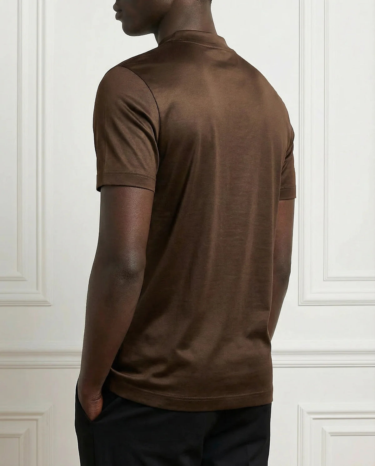 glansfuld t-shirt med rund hals