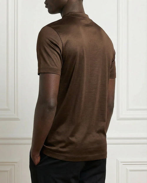 glansfuld t-shirt med rund hals