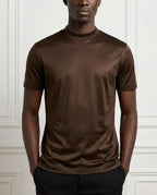 glansfuld t-shirt med rund hals