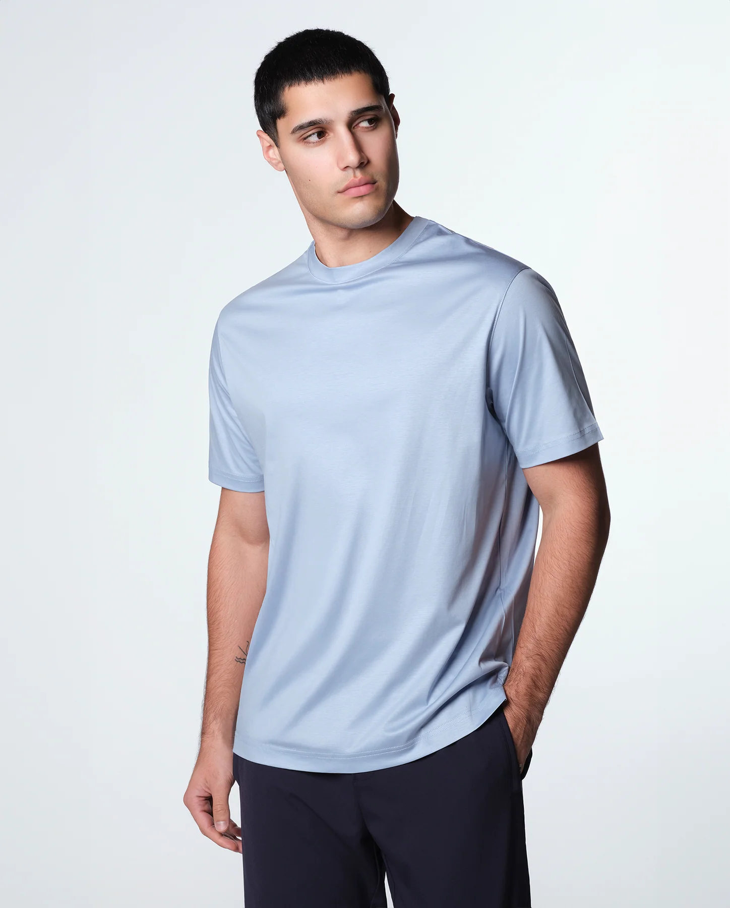 luksus t-shirt – babyblå