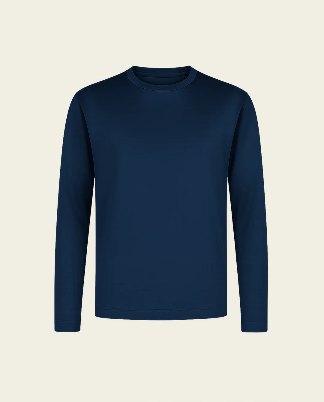 luksus langærmet t-shirt – marineblå