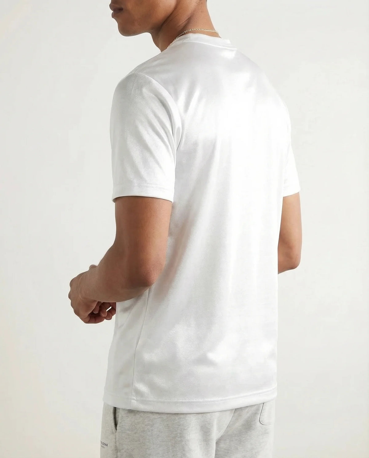 glansfuld t-shirt med rund hals